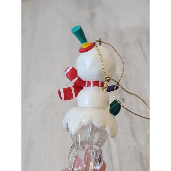Icicle snowman glitter Top Hat star ornament Xmas decor - Picture 6 of 7